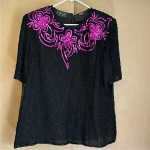 Stunning Beaded Silk Blouse